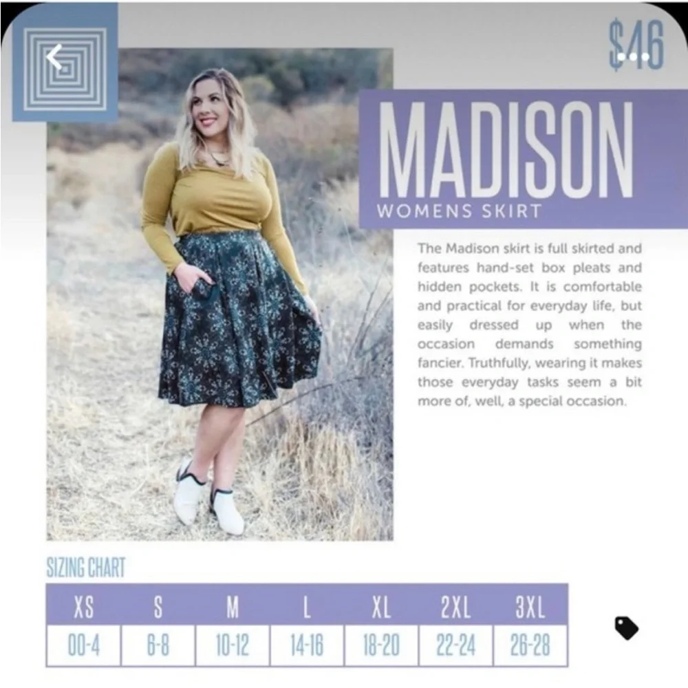 NWT Lularoe Madison printed size Small
